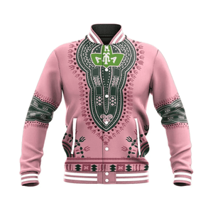 Africa Zone Greek Life Clothing - AKA Sorority Dashiki Baseball Jacket J59