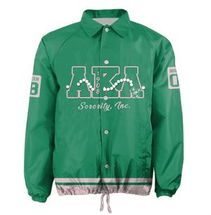 Africa Zone Greek Life Clothing - Pearls Green AKA Sorority Crossing Jacket A31