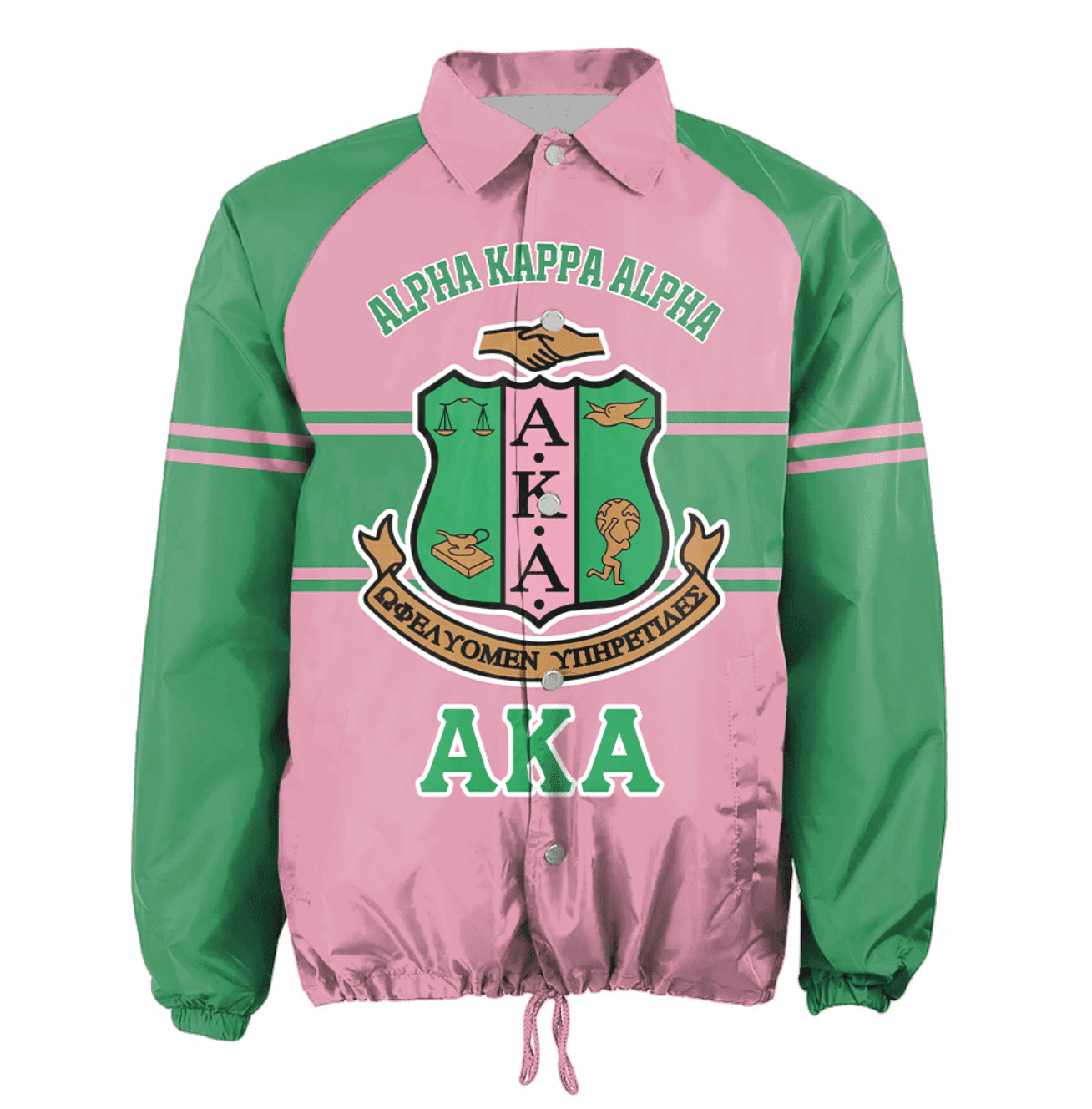 Africa Zone Greek Life Clothing - AKA Sorority Green Line Crossing Jacket A31