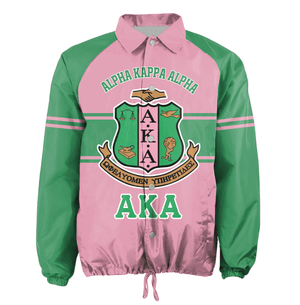 Africa Zone Greek Life Clothing - AKA Sorority Green Line Crossing Jacket A31