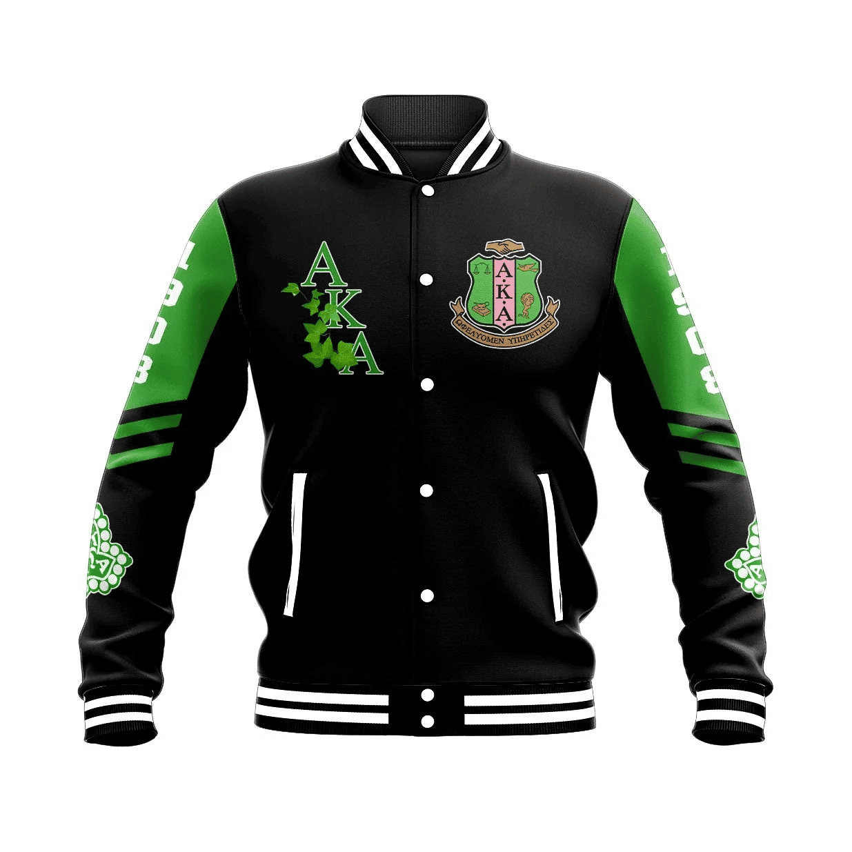 Africa Zone Greek Life Clothing - AKA Sorority PHENOMENAL BASEBALL JACKET A31