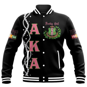 Africa Zone Greek Life Clothing - JuneT-shirtnth AKA Sorority Pertty Girl Baseball Jacket J8