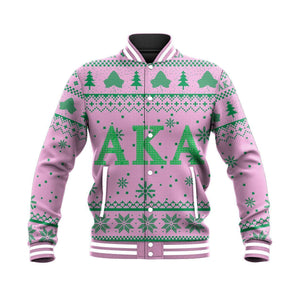 Africa Zone Greek Life Clothing - Christmas AKA Sorority Baseball Jacket J5