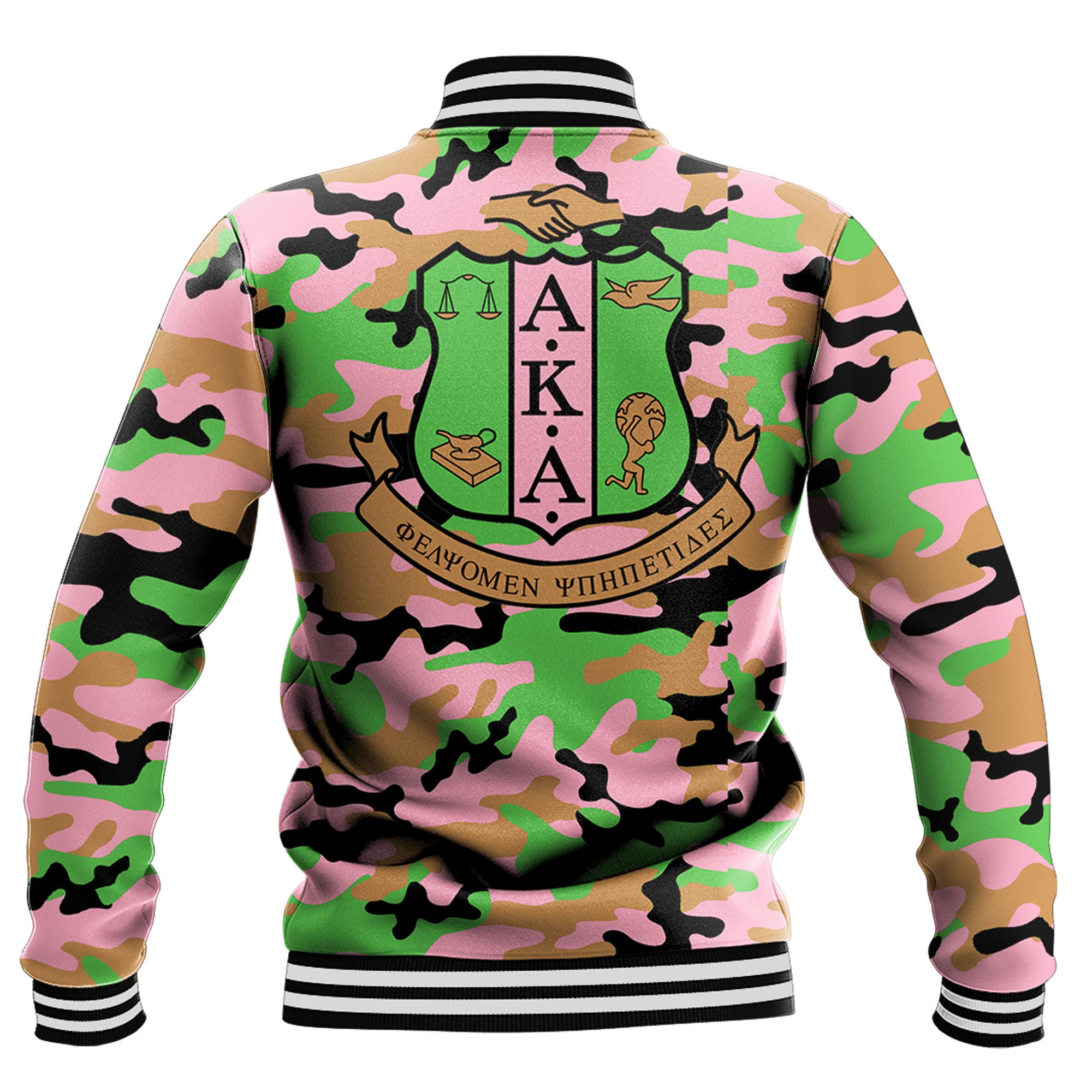 Africa Zone Greek Life Clothing - AKA Sorority Signature Camouflage Baseball Jackets T5