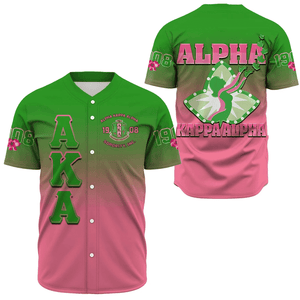 Africa Zone Greek Life Clothing - AKA Sorority Gradient Baseball Jerseys A31