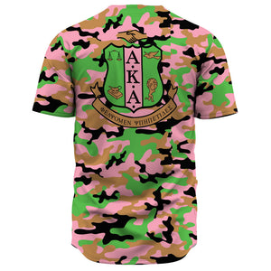 Africa Zone Greek Life Clothing - AKA Sorority Signature Camouflage Baseball Jersey T5