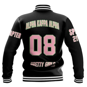 (Custom) Africa Zone Greek Life Clothing - AKA Sorority Baseball Jackets A31