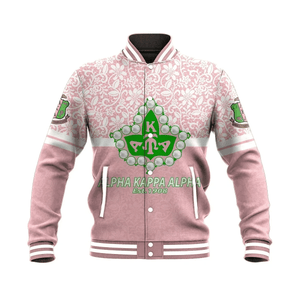 Africa Zone Greek Life Clothing - AKA Sorority Flower Lace Baseball Jacket J5