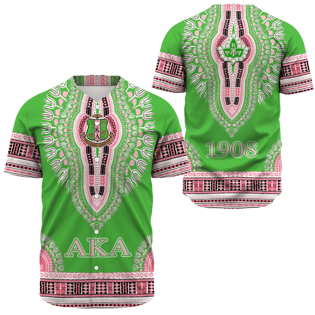 Africa Zone Greek Life Clothing - AKA Sorority Dashiki Baseball Jerseys A31