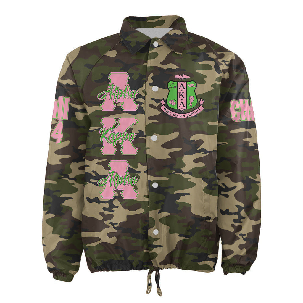 (Custom) Africa Zone Greek Life Clothing - AKA Sorority Camouflage Crossing Jacket A31
