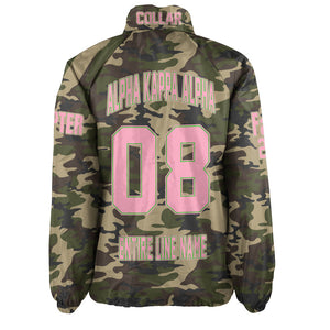 (Custom) Africa Zone Greek Life Clothing - AKA Sorority Camouflage Crossing Jacket A31