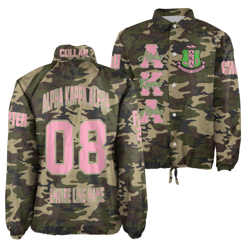 (Custom) Africa Zone Greek Life Clothing - AKA Sorority Camouflage Crossing Jacket A31