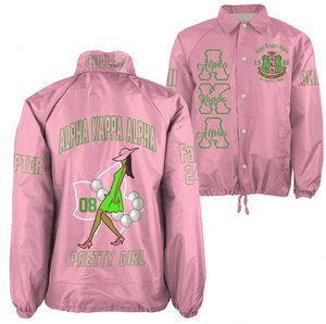 (Custom) Africa Zone Greek Life Clothing - AKA Sorority Pretty Girl Crossing Jacket A31