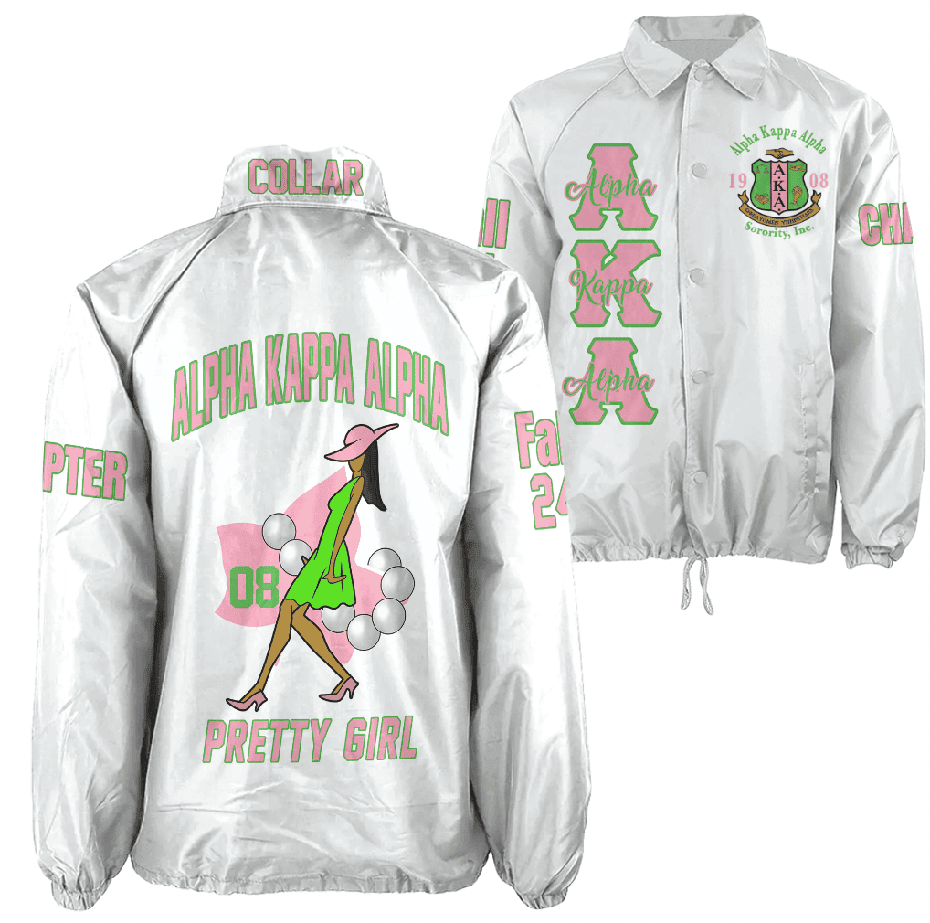 (Custom) Africa Zone Greek Life Clothing - AKA Sorority Pretty Girl Crossing Jacket A31