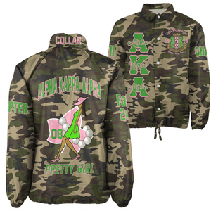 (Custom) Africa Zone Greek Life Clothing - AKA Sorority Pretty Girl Crossing Jacket A31
