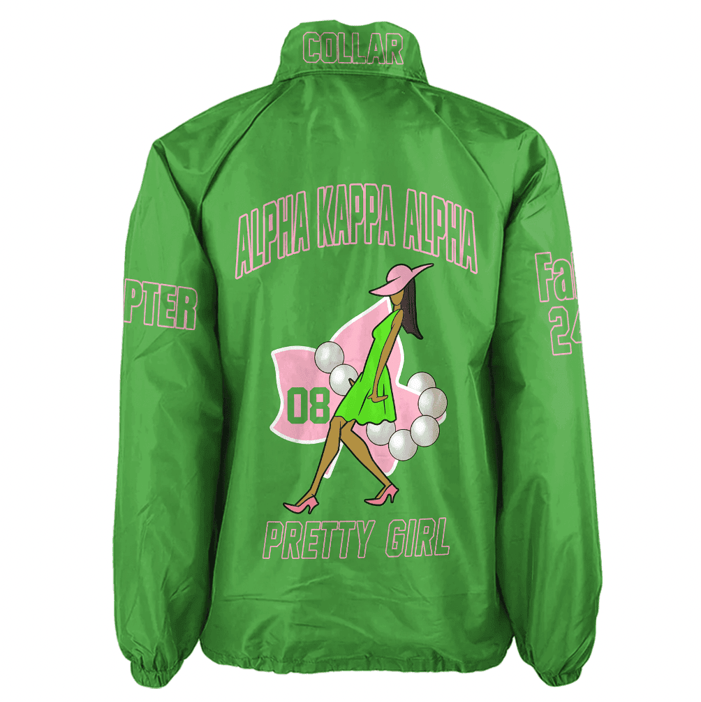 (Custom) Africa Zone Greek Life Clothing - AKA Sorority Pretty Girl Crossing Jacket A31