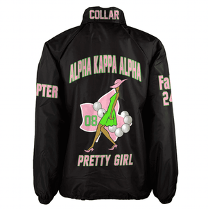 (Custom) Africa Zone Greek Life Clothing - AKA Sorority Pretty Girl Crossing Jacket A31