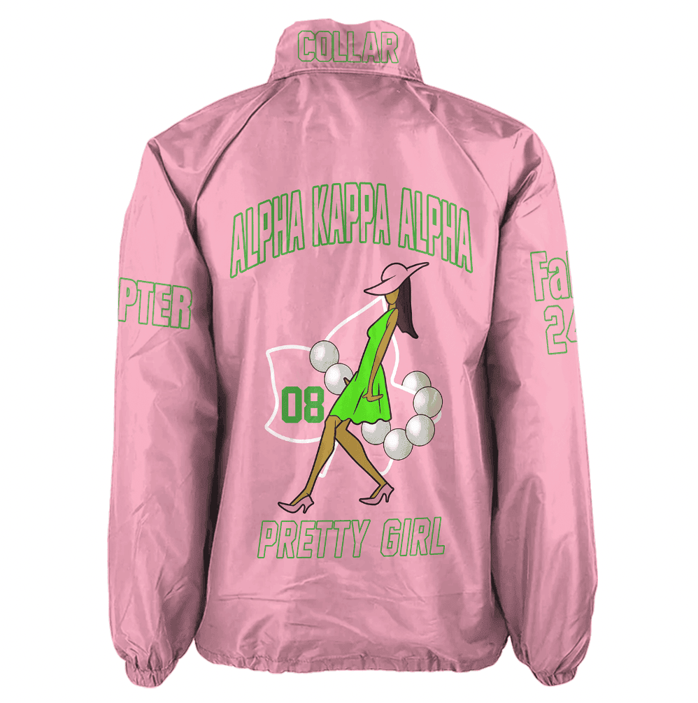 (Custom) Africa Zone Greek Life Clothing - AKA Sorority Pretty Girl Crossing Jacket A31
