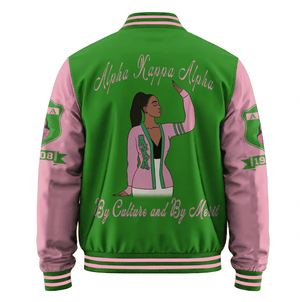 Africa Zone Greek Life Clothing - AKA Sorority Motto Baseball Jackets A31