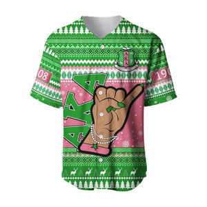Africa Zone Greek Life Clothing - AKA Sorority Africa Zonen Pattern Christmas Baseball Jerseys A31