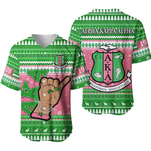 Africa Zone Greek Life Clothing - AKA Sorority Africa Zonen Pattern Christmas Baseball Jerseys A31
