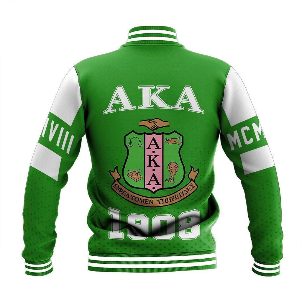 Africa Zone Greek Life Clothing - MCM AKA Sorority Baseball Jacket A31