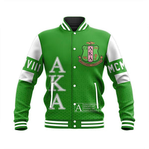 Africa Zone Greek Life Clothing - MCM AKA Sorority Baseball Jacket A31