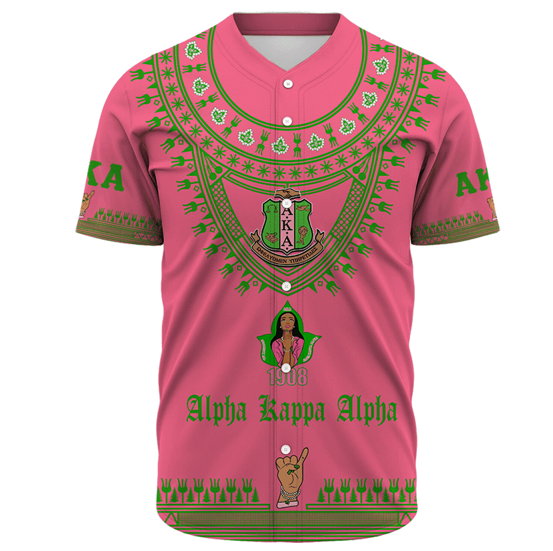 Africa Zone Greek Life Clothing - AKA Sorority Dashiki Baseball Jerseys A31
