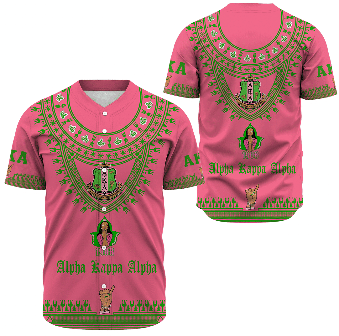 Africa Zone Greek Life Clothing - AKA Sorority Dashiki Baseball Jerseys A31
