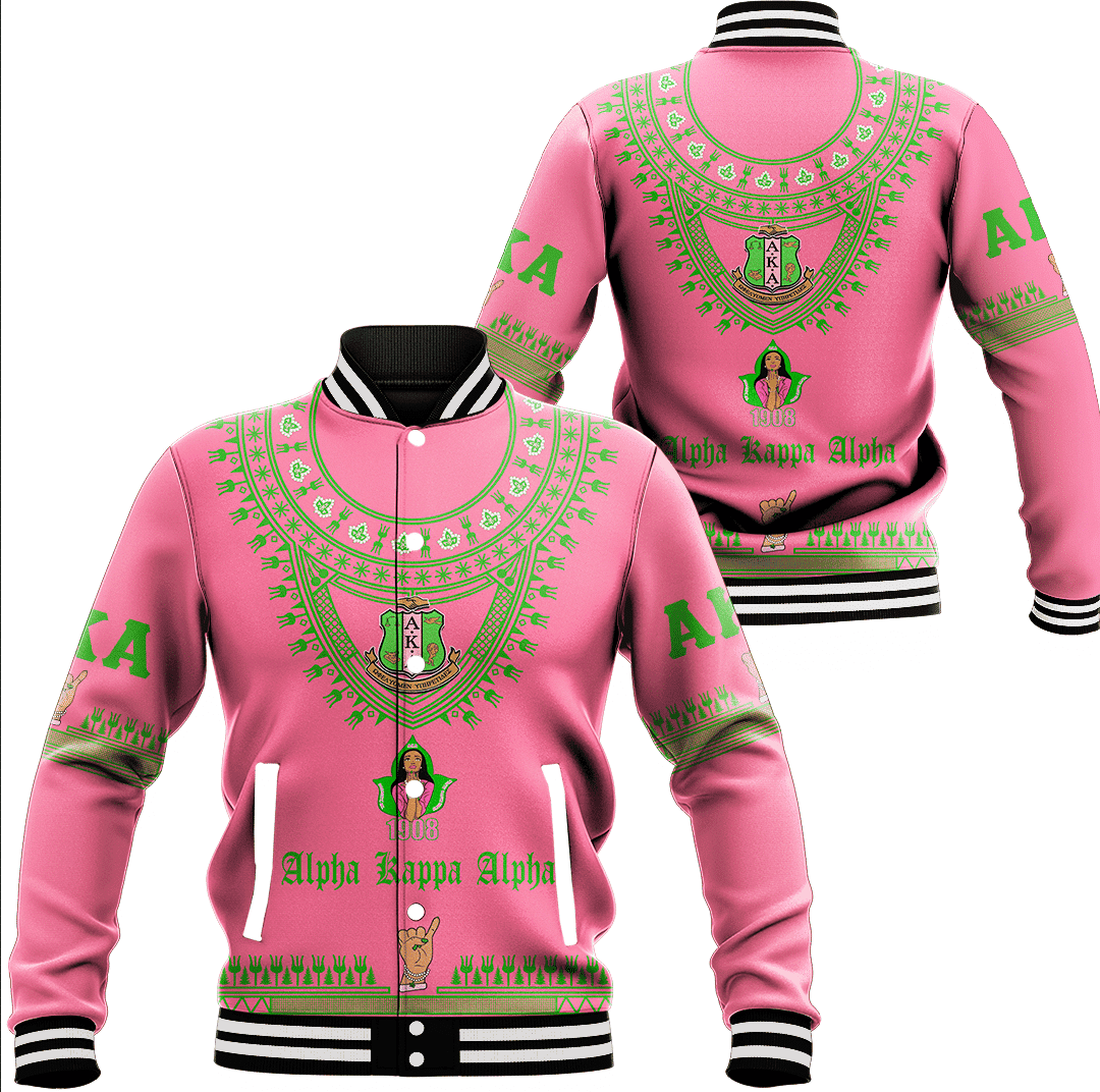 Africa Zone Greek Life Clothing - AKA Sorority Dashiki Baseball Jackets A31