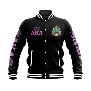 Africa Zone Greek Life Clothing - Roses AKA Sorority Baseball Jacket J5