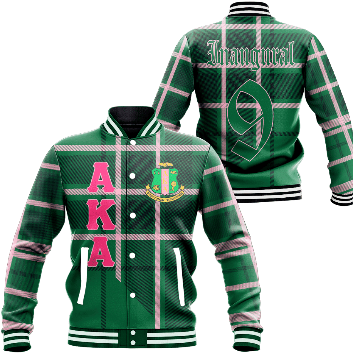 Africa Zone Greek Life Clothing - AKA Sorority Burberr Style Baseball Jacket