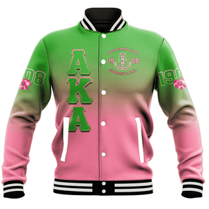 Africa Zone Greek Life Clothing - AKA Sorority Gradient Baseball Jackets A31