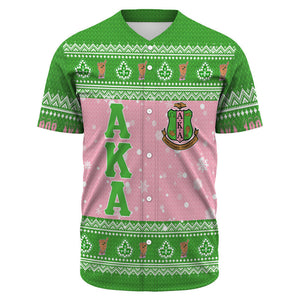 Africa Zone Greek Life Clothing - AKA Sorority Christmas Baseball Jerseys A31