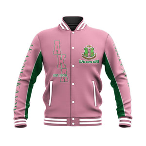 Africa Zone Greek Life Clothing - AKA Sorority Baseball Jacket J5