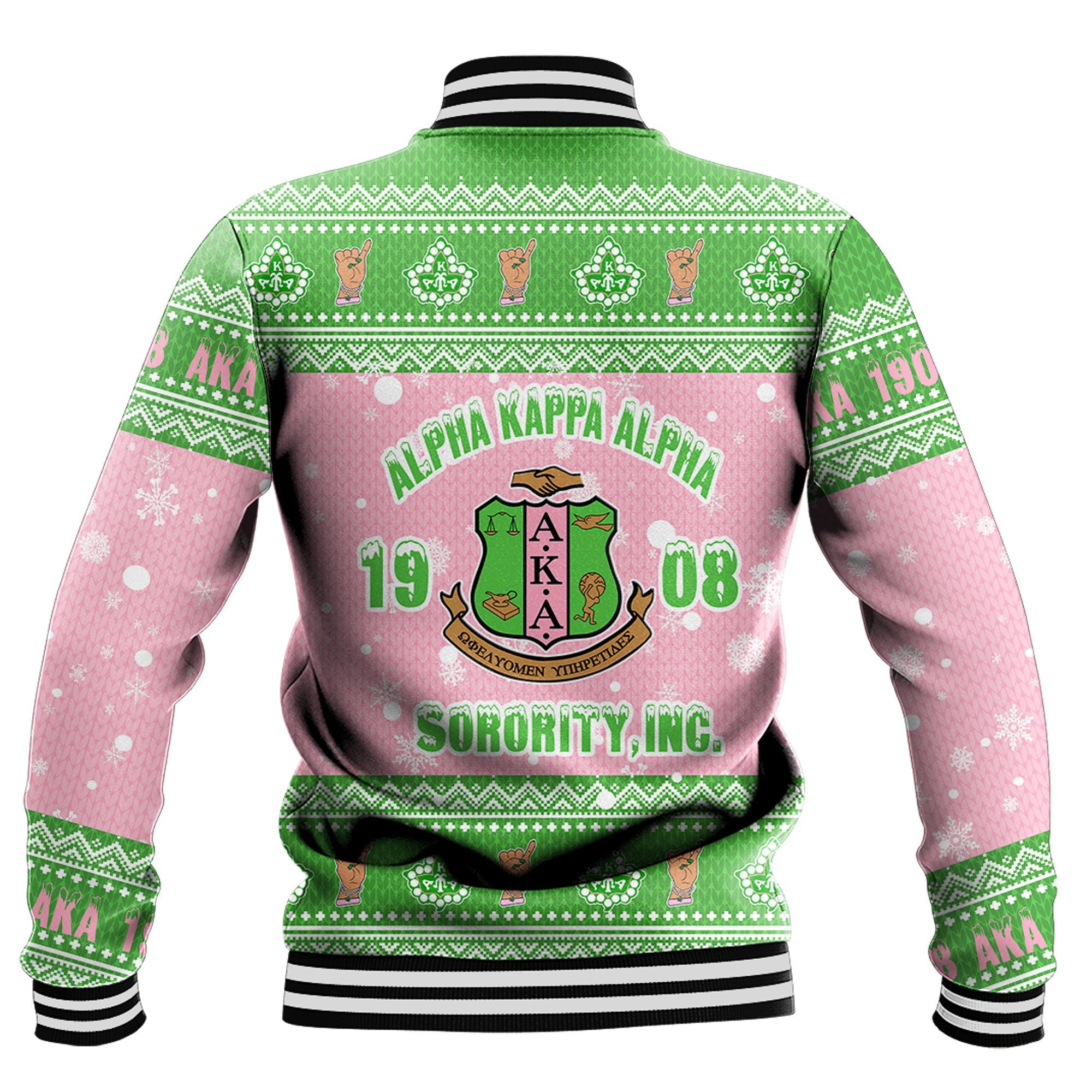 Africa Zone Greek Life Clothing - AKA Sorority Christmas Baseball Jackets A31