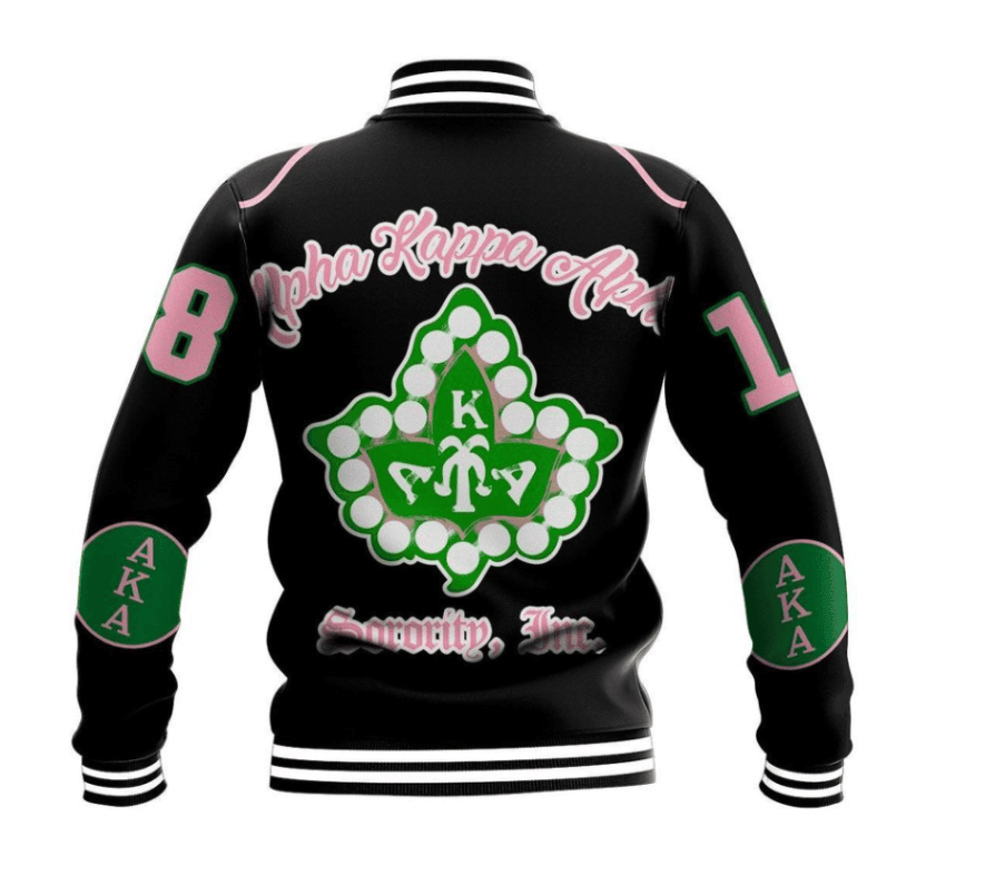 Africa Zone Greek Life Clothing - Ivy League AKA Sorority Baseball Jacket A31