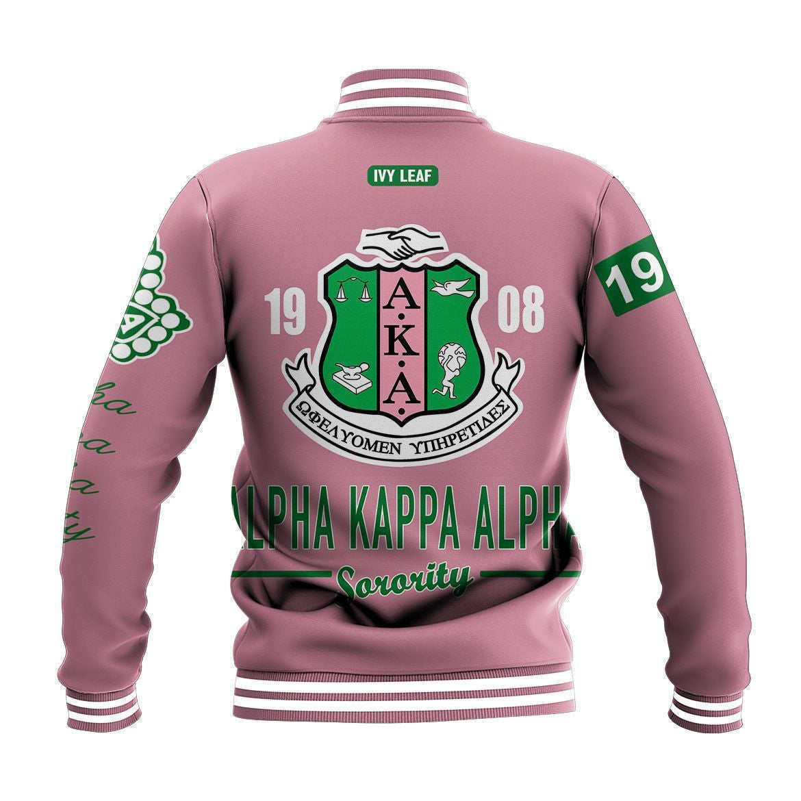 Africa Zone Greek Life Clothing - AKA Sorority Erik Style Baseball Jacket J5