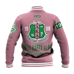 Africa Zone Greek Life Clothing - AKA Sorority Erik Style Baseball Jacket J5