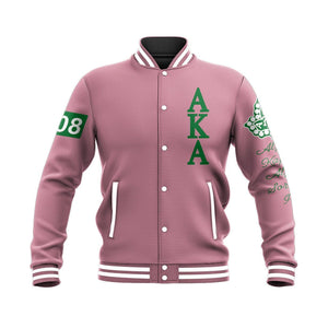Africa Zone Greek Life Clothing - AKA Sorority Erik Style Baseball Jacket J5