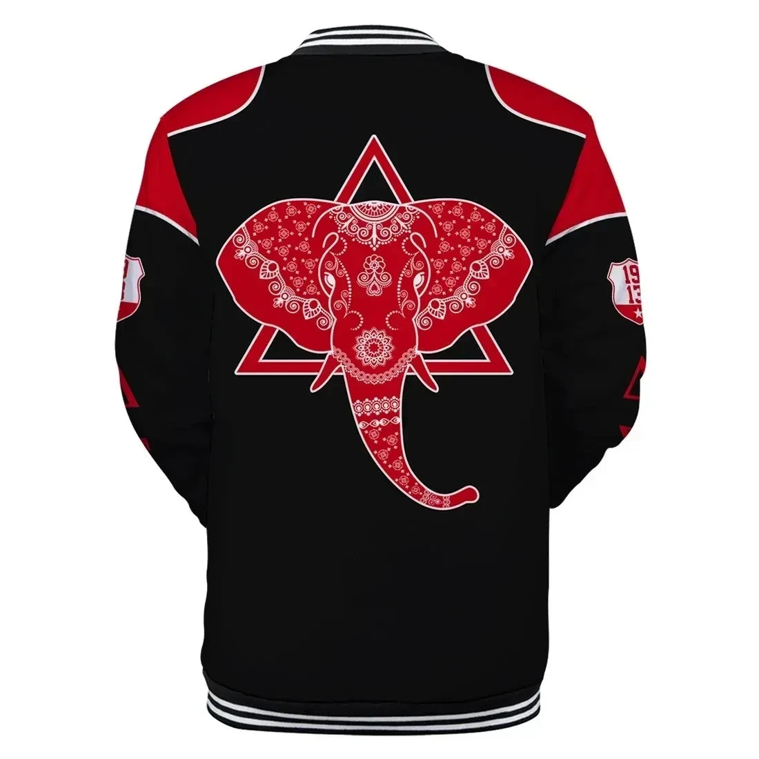 Africa Zone Greek Life Clothing - Delta Sigma Theta Sorority Elephant Delta Baseball Jacket J5