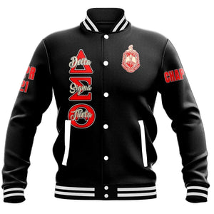 (Custom) Africa Zone Greek Life Clothing - Delta Sigma Theta Sorority Baseball Jackets A31