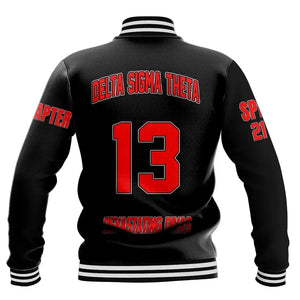 (Custom) Africa Zone Greek Life Clothing - Delta Sigma Theta Sorority Baseball Jackets A31