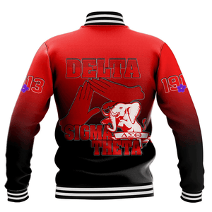Africa Zone Greek Life Clothing - Delta Sigma Theta Sorority Gradient Baseball Jackets A31