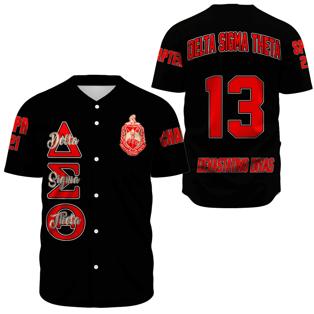 (Custom) Africa Zone Greek Life Clothing - Delta Sigma Theta Sorority Baseball Jerseys A31
