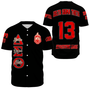 (Custom) Africa Zone Greek Life Clothing - Delta Sigma Theta Sorority Baseball Jerseys A31