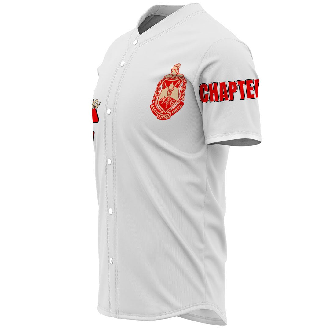 (Custom) Africa Zone Greek Life Clothing - Delta Sigma Theta Sorority ( White ) Baseball Jerseys A31