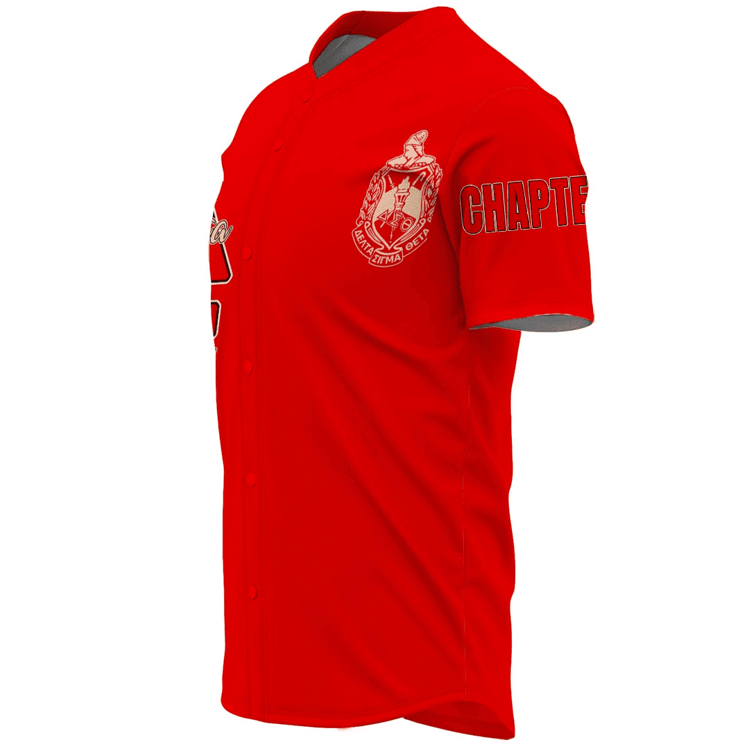 (Custom) Africa Zone Greek Life Clothing - Delta Sigma Theta Sorority (Red) Baseball Jerseys A31