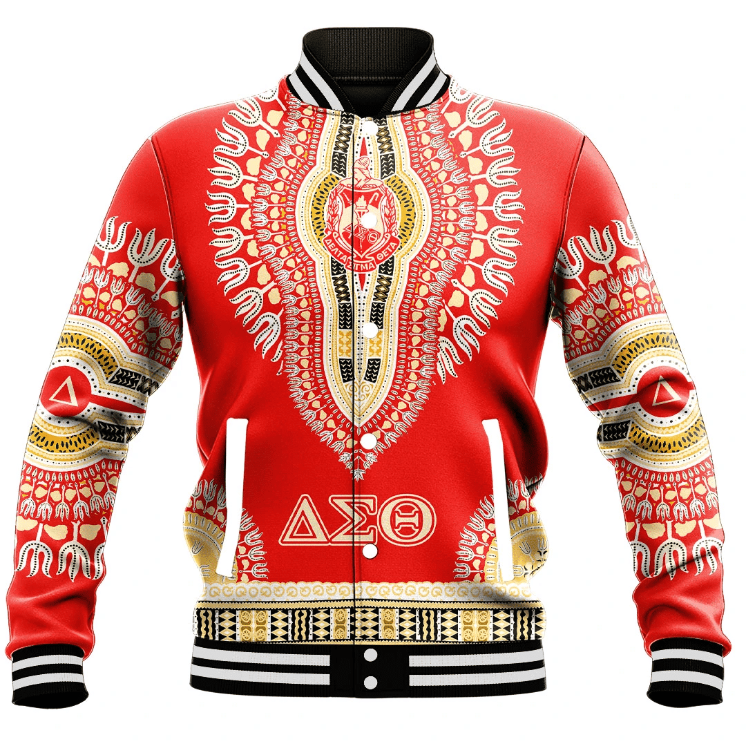 Africa Zone Greek Life Clothing - Delta Sigma Theta Sorority Dashiki Baseball Jackets A31