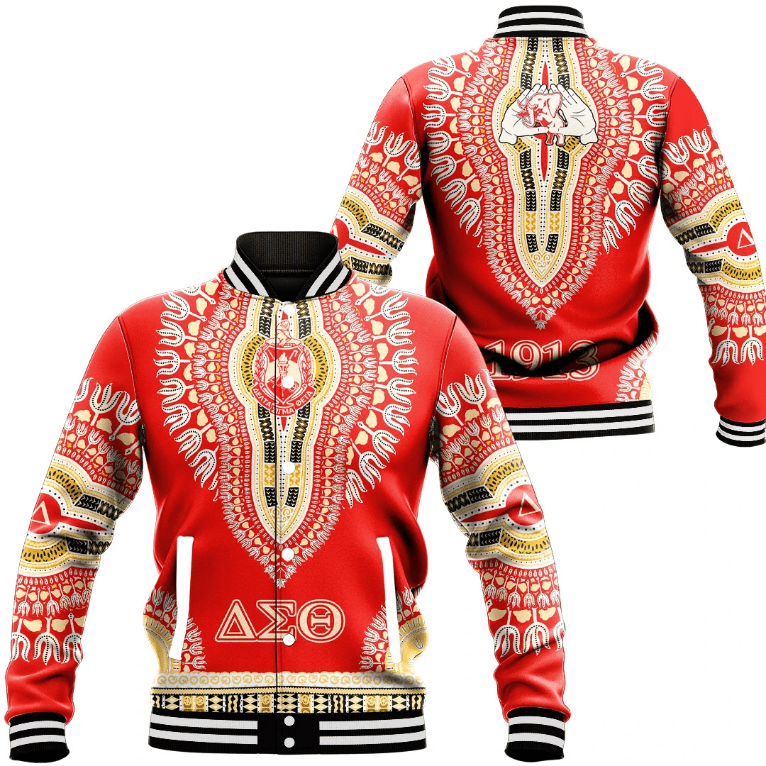 Africa Zone Greek Life Clothing - Delta Sigma Theta Sorority Dashiki Baseball Jackets A31